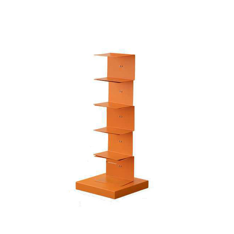 Scandinavian Vertical Corner Bookshelf Stainless Steel Material Bookshelf for Office Orange 13.8"L x 13.8"W x 36.2"H Clearhalo 'Bookcases' 'Furniture' 'furniture_bookcases' 'Office Furniture' 5035006