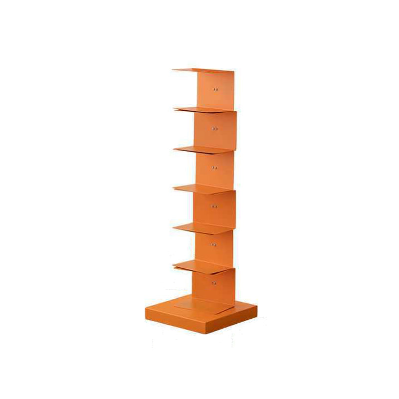 Scandinavian Vertical Corner Bookshelf Stainless Steel Material Bookshelf for Office Orange 13.8"L x 13.8"W x 42.9"H Clearhalo 'Bookcases' 'Furniture' 'furniture_bookcases' 'Office Furniture' 5035007