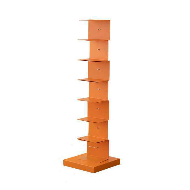 Scandinavian Vertical Corner Bookshelf Stainless Steel Material Bookshelf for Office Orange 13.8"L x 13.8"W x 49.6"H Clearhalo 'Bookcases' 'Furniture' 'furniture_bookcases' 'Office Furniture' 5035008