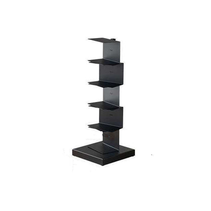 Scandinavian Vertical Corner Bookshelf Stainless Steel Material Bookshelf for Office Black 13.8"L x 13.8"W x 36.2"H Clearhalo 'Bookcases' 'Furniture' 'furniture_bookcases' 'Office Furniture' 5035012
