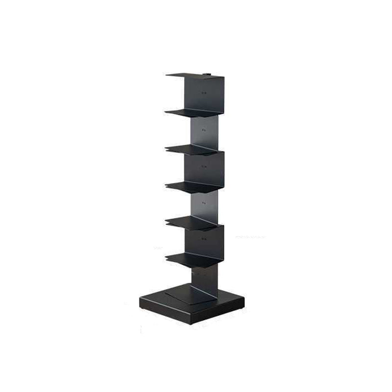 Scandinavian Vertical Corner Bookshelf Stainless Steel Material Bookshelf for Office Black 13.8"L x 13.8"W x 42.9"H Clearhalo 'Bookcases' 'Furniture' 'furniture_bookcases' 'Office Furniture' 5035013