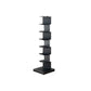 Scandinavian Vertical Corner Bookshelf Stainless Steel Material Bookshelf for Office Black 13.8"L x 13.8"W x 49.6"H Clearhalo 'Bookcases' 'Furniture' 'furniture_bookcases' 'Office Furniture' 5035014
