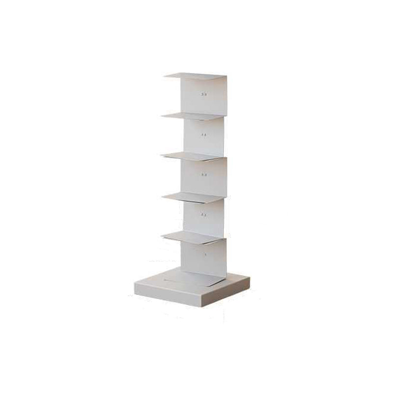 Scandinavian Vertical Corner Bookshelf Stainless Steel Material Bookshelf for Office Grey 13.8"L x 13.8"W x 36.2"H Clearhalo 'Bookcases' 'Furniture' 'furniture_bookcases' 'Office Furniture' 5035018