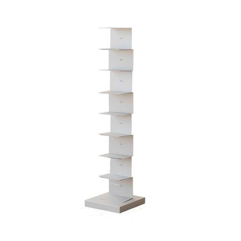 Scandinavian Vertical Corner Bookshelf Stainless Steel Material Bookshelf for Office Grey 13.8"L x 13.8"W x 56.7"H Clearhalo 'Bookcases' 'Furniture' 'furniture_bookcases' 'Office Furniture' 5035021