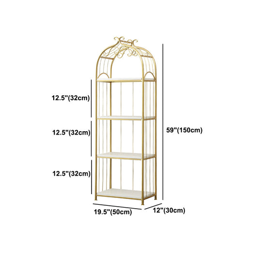 Glam Style Gold Bookshelf Metal Open Shelf Bookcase for Home Clearhalo 'Bookcases' 'furn' 'furn_bookcases' 'Furniture' 'furniture_bookcases' 'Office Furniture' 5035046
