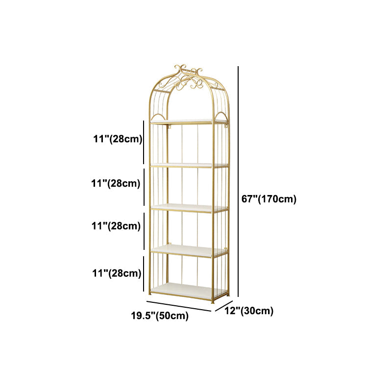 Glam Style Gold Bookshelf Metal Open Shelf Bookcase for Home Clearhalo 'Bookcases' 'furn' 'furn_bookcases' 'Furniture' 'furniture_bookcases' 'Office Furniture' 5035049