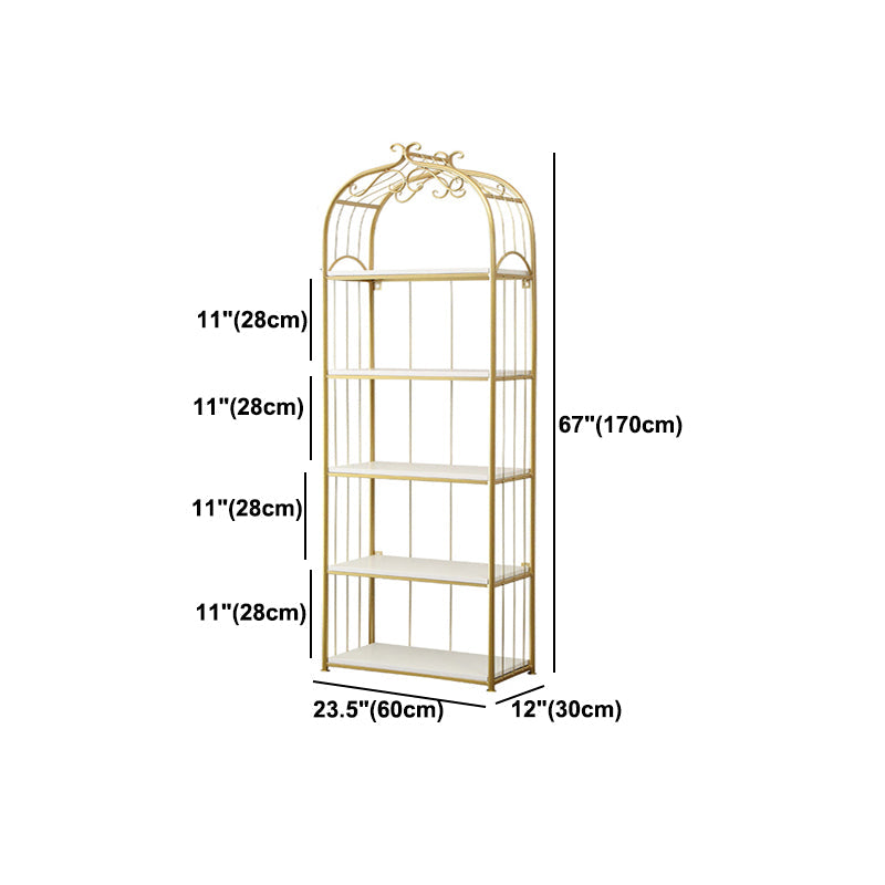 Glam Style Gold Bookshelf Metal Open Shelf Bookcase for Home Clearhalo 'Bookcases' 'furn' 'furn_bookcases' 'Furniture' 'furniture_bookcases' 'Office Furniture' 5035050