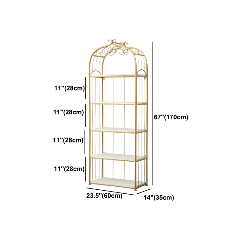 Glam Style Gold Bookshelf Metal Open Shelf Bookcase for Home Clearhalo 'Bookcases' 'furn' 'furn_bookcases' 'Furniture' 'furniture_bookcases' 'Office Furniture' 5035051