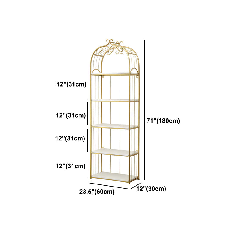 Glam Style Gold Bookshelf Metal Open Shelf Bookcase for Home Clearhalo 'Bookcases' 'furn' 'furn_bookcases' 'Furniture' 'furniture_bookcases' 'Office Furniture' 5035052