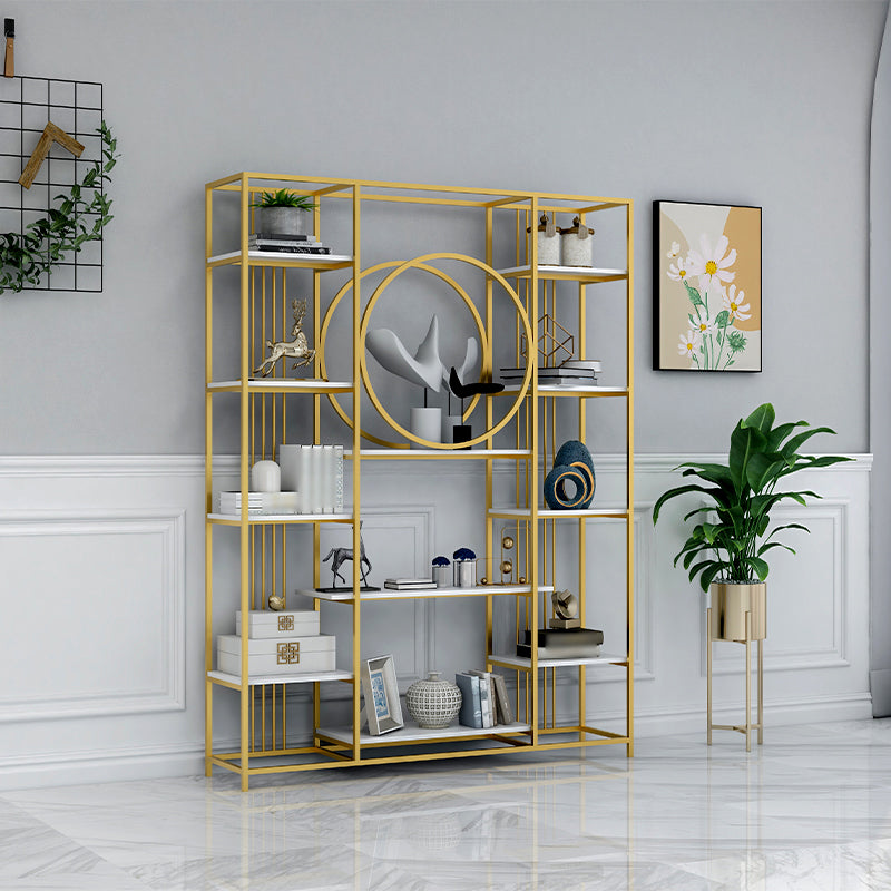 Glam Style Metal Bookshelf Etagere Open Shelf Bookcase for Home Clearhalo 'Bookcases' 'furn' 'furn_bookcases' 'Furniture' 'furniture_bookcases' 'Office Furniture' 5035076