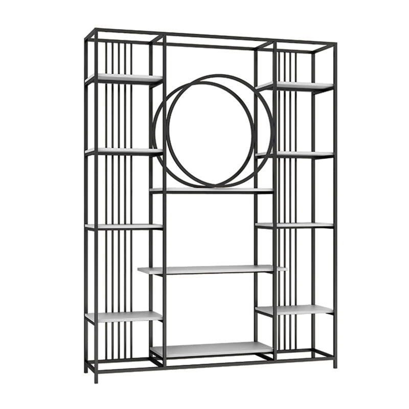 Glam Style Metal Bookshelf Etagere Open Shelf Bookcase for Home 59.1"L x 11.8"W x 70.9"H Black Clearhalo 'Bookcases' 'furn' 'furn_bookcases' 'Furniture' 'furniture_bookcases' 'Office Furniture' 5035078