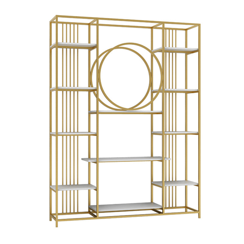 Glam Style Metal Bookshelf Etagere Open Shelf Bookcase for Home 59.1"L x 11.8"W x 70.9"H Gold Clearhalo 'Bookcases' 'furn' 'furn_bookcases' 'Furniture' 'furniture_bookcases' 'Office Furniture' 5035084