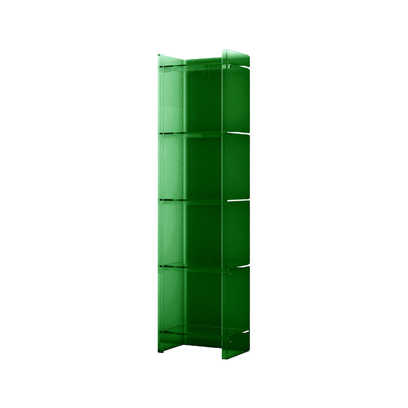 Acrylic Closed Back Standard Bookshelf Glam Vertical Bookshelf 15.7"L x 9.8"W x 59.8"H Green Clearhalo 'Bookcases' 'furn' 'furn_bookcases' 'Furniture' 'furniture_bookcases' 'Office Furniture' 5035097