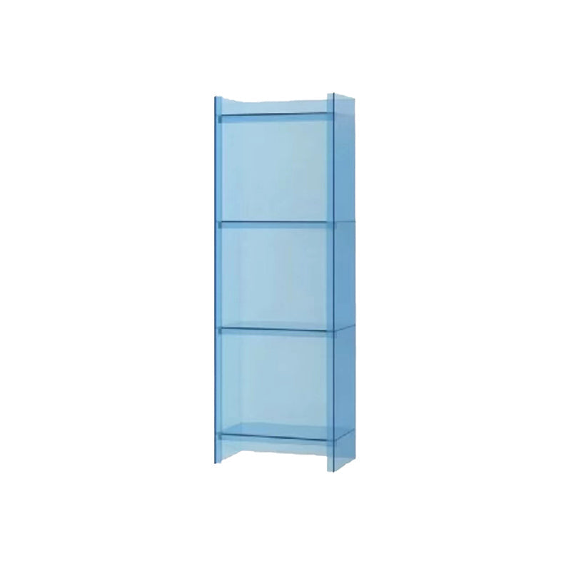 Acrylic Closed Back Standard Bookshelf Glam Vertical Bookshelf 15.7"L x 9.8"W x 46.5"H Blue Clearhalo 'Bookcases' 'furn' 'furn_bookcases' 'Furniture' 'furniture_bookcases' 'Office Furniture' 5035100