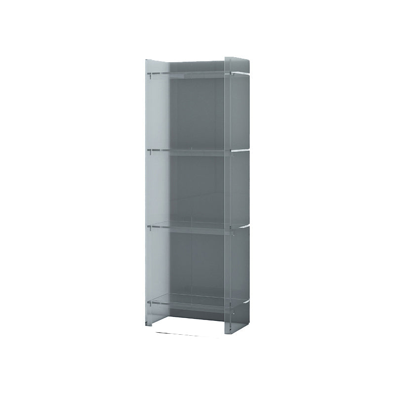 Acrylic Closed Back Standard Bookshelf Glam Vertical Bookshelf 15.7"L x 9.8"W x 46.5"H Grey Clearhalo 'Bookcases' 'furn' 'furn_bookcases' 'Furniture' 'furniture_bookcases' 'Office Furniture' 5035101