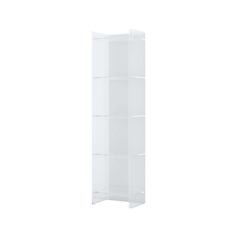 Acrylic Closed Back Standard Bookshelf Glam Vertical Bookshelf 15.7"L x 9.8"W x 59.8"H White Clearhalo 'Bookcases' 'furn' 'furn_bookcases' 'Furniture' 'furniture_bookcases' 'Office Furniture' 5035105