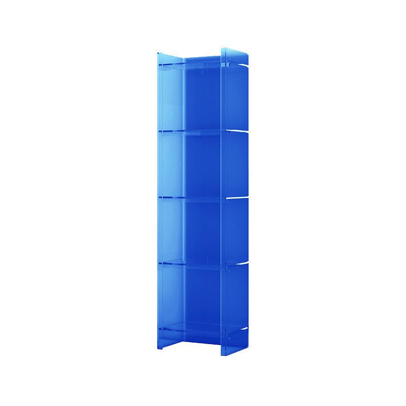 Acrylic Closed Back Standard Bookshelf Glam Vertical Bookshelf 15.7"L x 9.8"W x 59.8"H Dark Blue Clearhalo 'Bookcases' 'furn' 'furn_bookcases' 'Furniture' 'furniture_bookcases' 'Office Furniture' 5035109