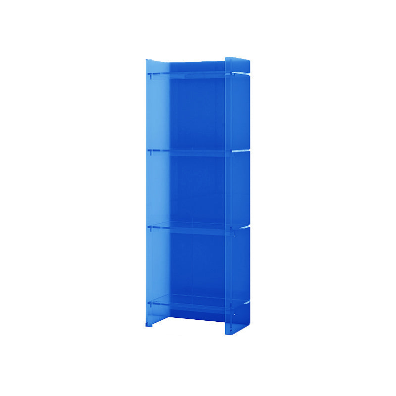 Acrylic Closed Back Standard Bookshelf Glam Vertical Bookshelf 15.7"L x 9.8"W x 46.5"H Dark Blue Clearhalo 'Bookcases' 'furn' 'furn_bookcases' 'Furniture' 'furniture_bookcases' 'Office Furniture' 5035117