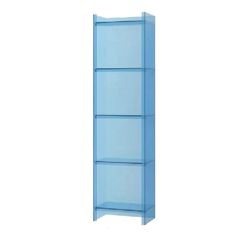 Acrylic Closed Back Standard Bookshelf Glam Vertical Bookshelf 15.7"L x 9.8"W x 59.8"H Blue Clearhalo 'Bookcases' 'furn' 'furn_bookcases' 'Furniture' 'furniture_bookcases' 'Office Furniture' 5035119