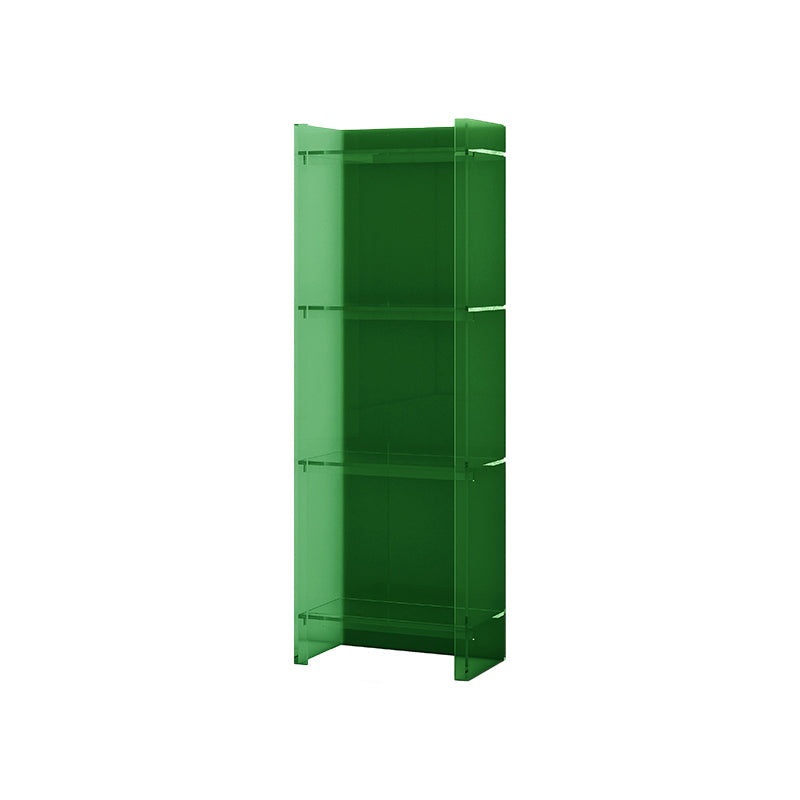 Acrylic Closed Back Standard Bookshelf Glam Vertical Bookshelf 15.7"L x 9.8"W x 46.5"H Green Clearhalo 'Bookcases' 'furn' 'furn_bookcases' 'Furniture' 'furniture_bookcases' 'Office Furniture' 5035121