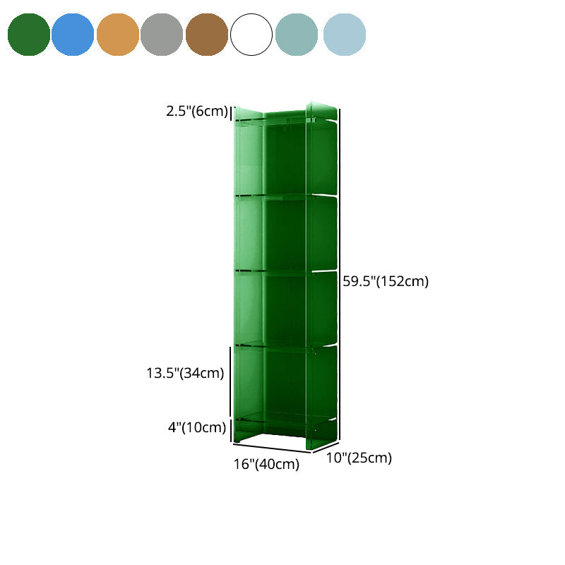 Acrylic Closed Back Standard Bookshelf Glam Vertical Bookshelf Clearhalo 'Bookcases' 'furn' 'furn_bookcases' 'Furniture' 'furniture_bookcases' 'Office Furniture' 5035123