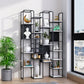 Glam Style Metal Bookshelf Open Etagere Shelf Bookcase for Home Office 47.2"L x 11.8"W x 70.9"H Black Clearhalo 'Bookcases' 'furn' 'furn_bookcases' 'Furniture' 'furniture_bookcases' 'Office Furniture' 5035130