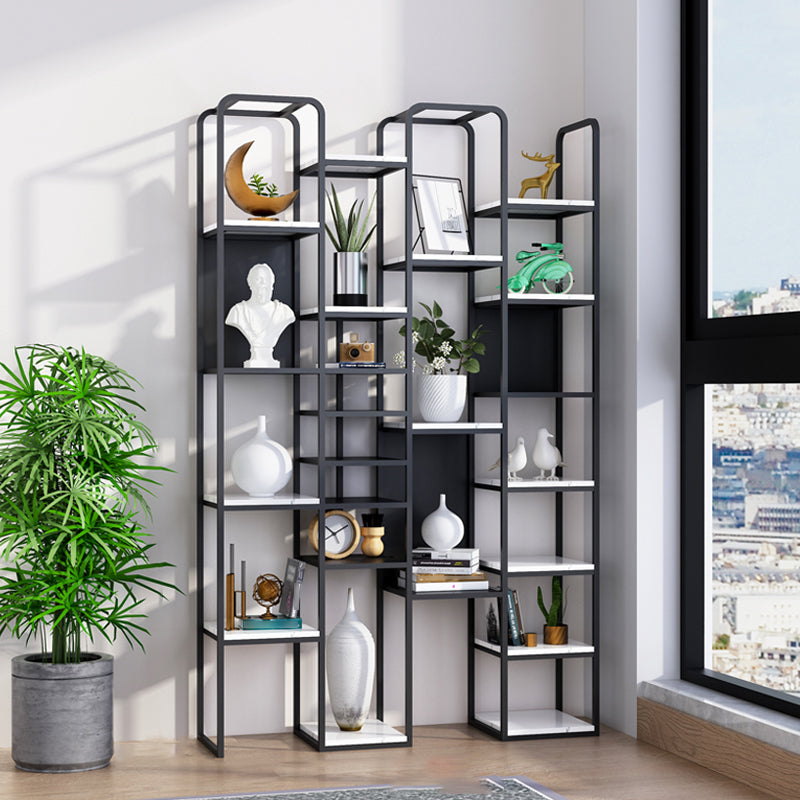 Glam Style Metal Bookshelf Open Etagere Shelf Bookcase for Home Office 47.2"L x 11.8"W x 70.9"H Black Clearhalo 'Bookcases' 'furn' 'furn_bookcases' 'Furniture' 'furniture_bookcases' 'Office Furniture' 5035130