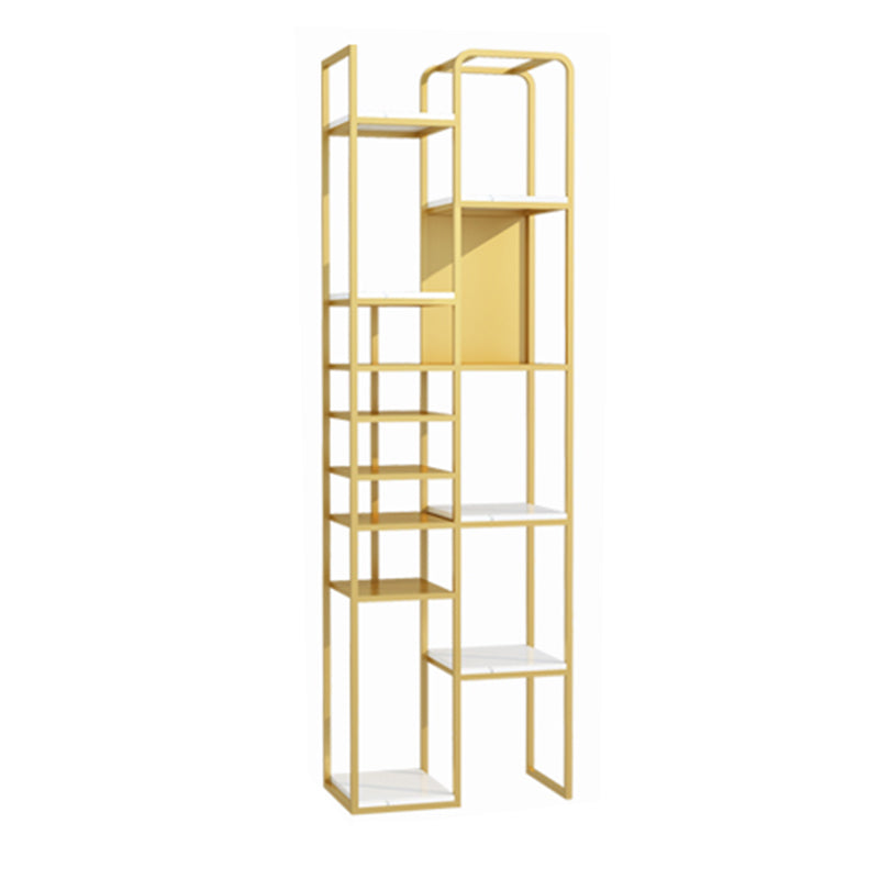 Glam Style Metal Bookshelf Open Etagere Shelf Bookcase for Home Office 23.6"L x 11.8"W x 70.9"H Gold Clearhalo 'Bookcases' 'furn' 'furn_bookcases' 'Furniture' 'furniture_bookcases' 'Office Furniture' 5035134