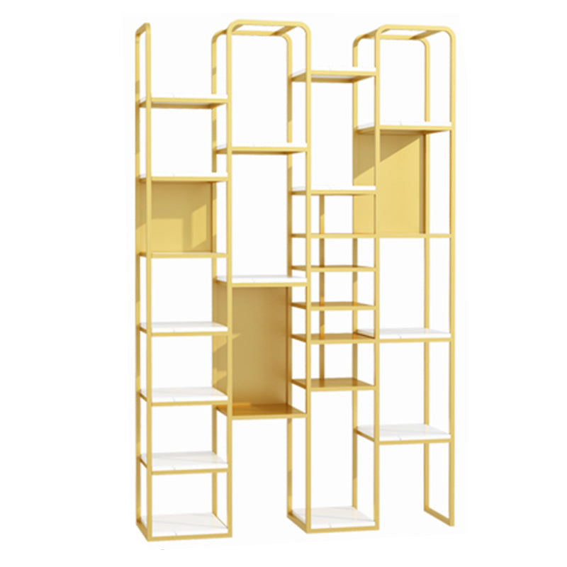 Glam Style Metal Bookshelf Open Etagere Shelf Bookcase for Home Office 47.2"L x 11.8"W x 70.9"H Gold Clearhalo 'Bookcases' 'furn' 'furn_bookcases' 'Furniture' 'furniture_bookcases' 'Office Furniture' 5035138