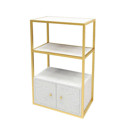 Glam Style Open Bookshelf Etagere Shelf Bookcase with Cabinet for Home Gold Clearhalo 'Bookcases' 'furn' 'furn_bookcases' 'Furniture' 'furniture_bookcases' 'Office Furniture' 5035150