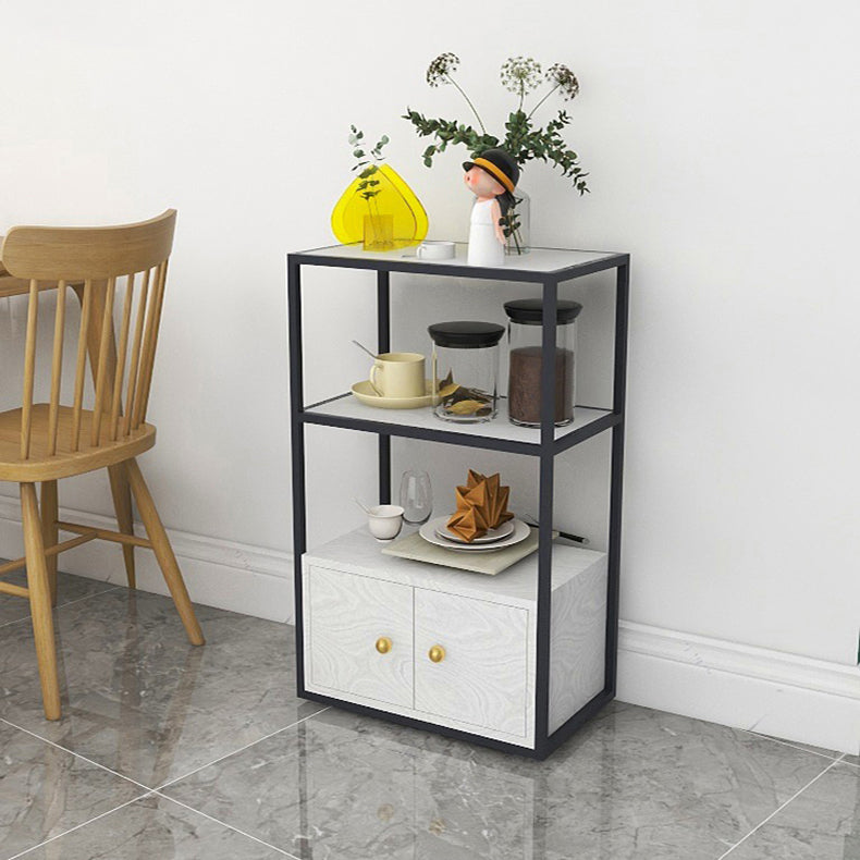 Glam Style Open Bookshelf Etagere Shelf Bookcase with Cabinet for Home Clearhalo 'Bookcases' 'furn' 'furn_bookcases' 'Furniture' 'furniture_bookcases' 'Office Furniture' 5035158