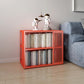 Scandinavian Metal Open Etagere Bookshelf with Iron Frame and Shelf Orange Red 27.6"L x 13.8"W x 24.8"H Clearhalo 'Bookcases' 'Furniture' 'furniture_bookcases' 'Office Furniture' 5035183