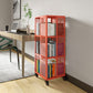 Scandinavian Metal Open Etagere Bookshelf with Iron Frame and Shelf Orange Red 13.8"L x 13.8"W x 39.4"H Clearhalo 'Bookcases' 'Furniture' 'furniture_bookcases' 'Office Furniture' 5035185