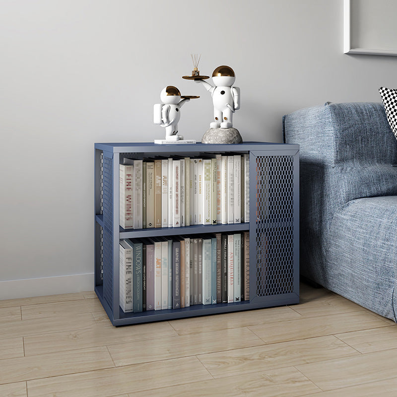 Scandinavian Metal Open Etagere Bookshelf with Iron Frame and Shelf Navy 27.6"L x 13.8"W x 24.8"H Clearhalo 'Bookcases' 'Furniture' 'furniture_bookcases' 'Office Furniture' 5035190