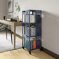 Scandinavian Metal Open Etagere Bookshelf with Iron Frame and Shelf Navy 13.8"L x 13.8"W x 39.4"H Clearhalo 'Bookcases' 'Furniture' 'furniture_bookcases' 'Office Furniture' 5035192
