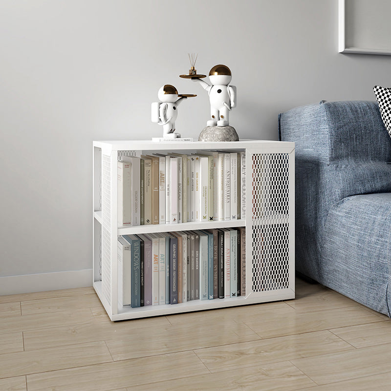 Scandinavian Metal Open Etagere Bookshelf with Iron Frame and Shelf White 27.6"L x 13.8"W x 24.8"H Clearhalo 'Bookcases' 'Furniture' 'furniture_bookcases' 'Office Furniture' 5035202