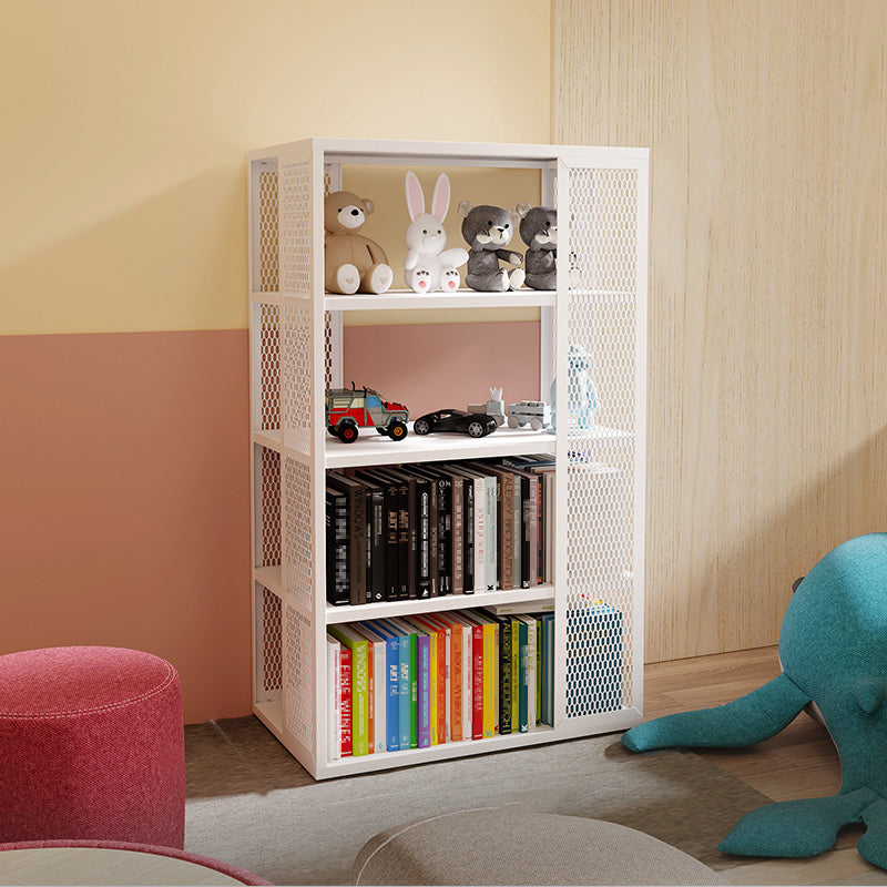 Scandinavian Metal Open Etagere Bookshelf with Iron Frame and Shelf White 27.6"L x 13.8"W x 48.6"H Clearhalo 'Bookcases' 'Furniture' 'furniture_bookcases' 'Office Furniture' 5035207