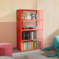 Scandinavian Metal Open Etagere Bookshelf with Iron Frame and Shelf Orange Red 27.6"L x 13.8"W x 48.6"H Clearhalo 'Bookcases' 'Furniture' 'furniture_bookcases' 'Office Furniture' 5035208