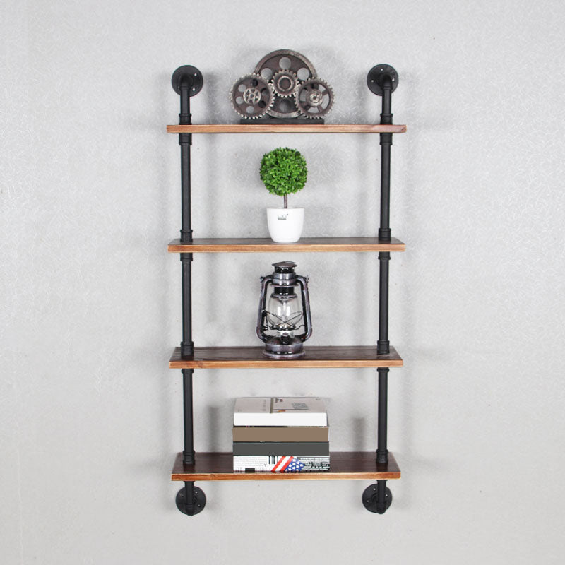 Metal Floating Bookcase Industrial Style Closed Back Shelf for Home Office 23.6"L x 7.9"W x 47.2"H Clearhalo 'Bookcases' 'furn' 'furn_bookcases' 'Furniture' 'furniture_bookcases' 'Office Furniture' 5035239