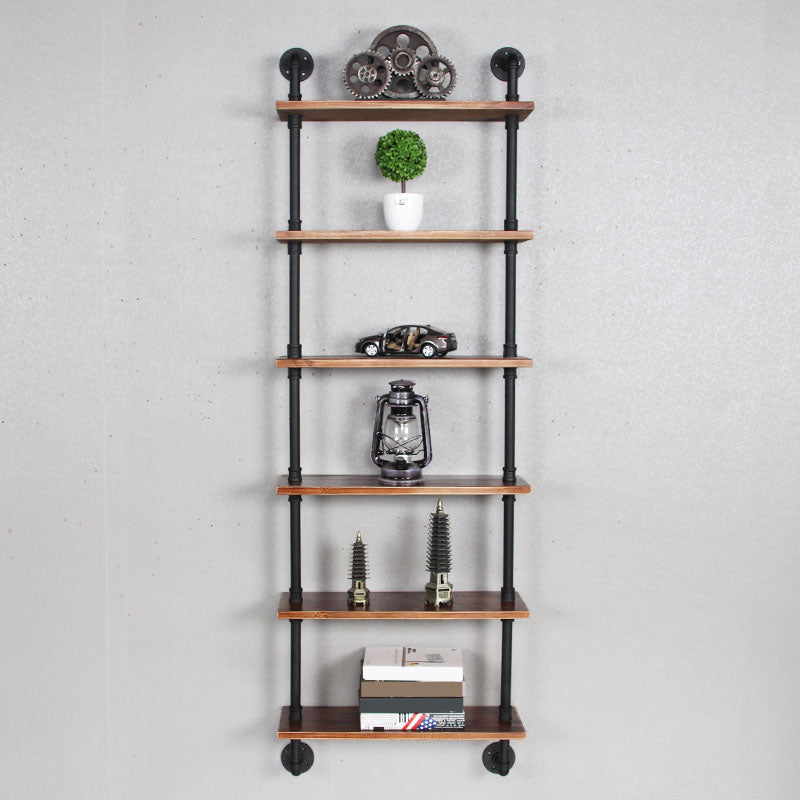 Metal Floating Bookcase Industrial Style Closed Back Shelf for Home Office 23.6"L x 7.9"W x 70.9"H Clearhalo 'Bookcases' 'furn' 'furn_bookcases' 'Furniture' 'furniture_bookcases' 'Office Furniture' 5035241