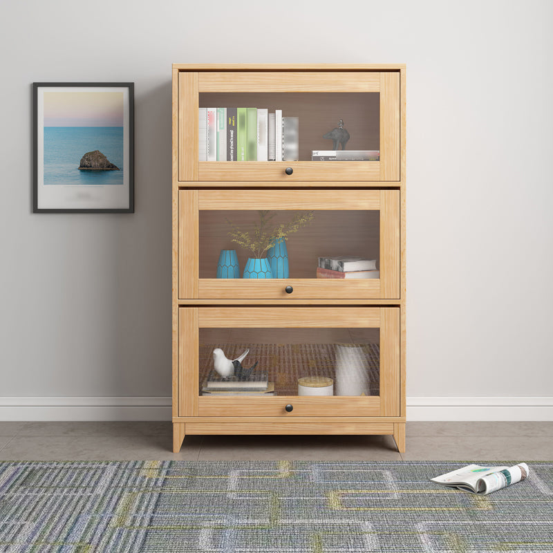 Manufactured Wood Standard Bookcase Scandinavian Bookcase with Door Natural Cabinets Clearhalo 'Bookcases' 'furn' 'furn_bookcases' 'Furniture' 'furniture_bookcases' 'Office Furniture' 5035278