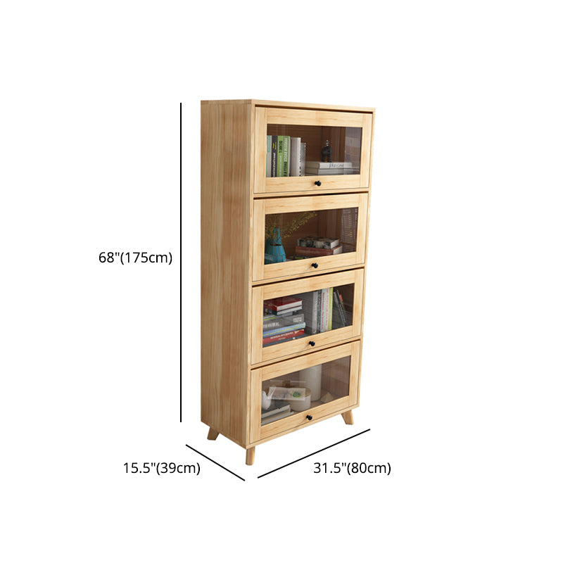 Manufactured Wood Standard Bookcase Scandinavian Bookcase with Door Clearhalo 'Bookcases' 'furn' 'furn_bookcases' 'Furniture' 'furniture_bookcases' 'Office Furniture' 5035297