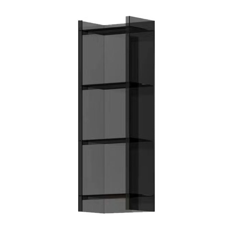 Scandinavian Style Shelf Bookcase Acrylic Closed Back Bookshelf for Home Office 15.7"L x 9.8"W x 46.5"H Black Clearhalo 'Bookcases' 'furn' 'furn_bookcases' 'Furniture' 'furniture_bookcases' 'Office Furniture' 5035305