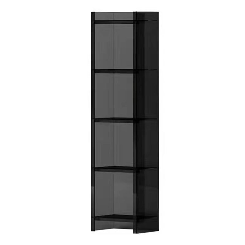 Scandinavian Style Shelf Bookcase Acrylic Closed Back Bookshelf for Home Office 15.7"L x 9.8"W x 59.8"H Black Clearhalo 'Bookcases' 'furn' 'furn_bookcases' 'Furniture' 'furniture_bookcases' 'Office Furniture' 5035306