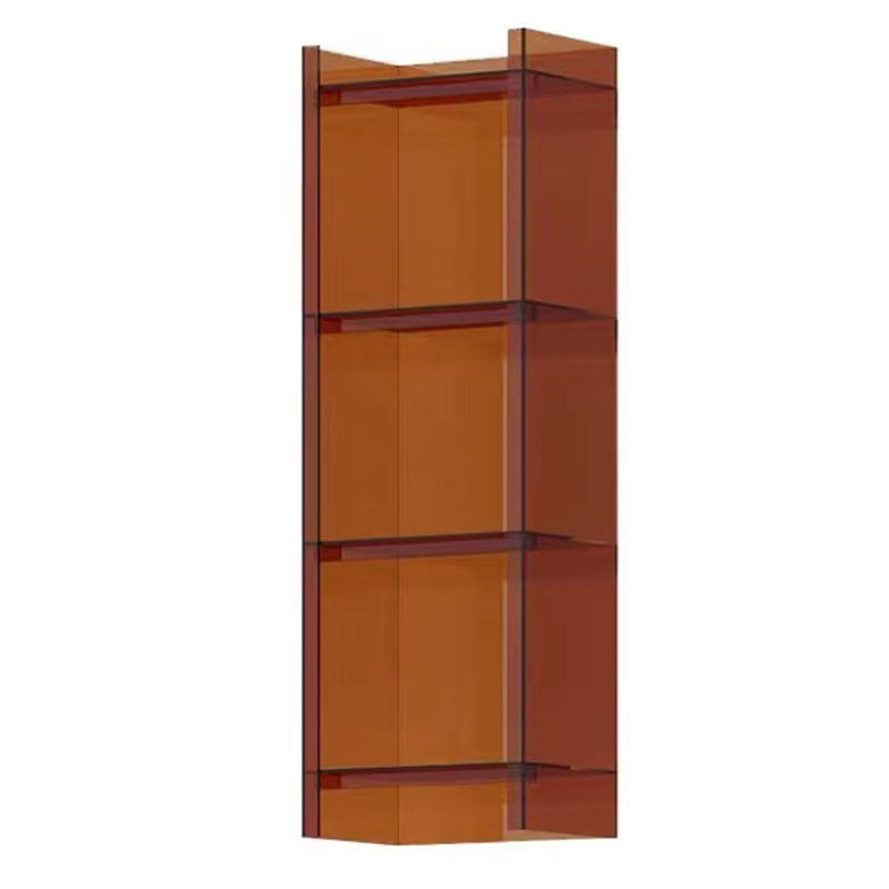 Scandinavian Style Shelf Bookcase Acrylic Closed Back Bookshelf for Home Office 15.7"L x 9.8"W x 46.5"H Brown Clearhalo 'Bookcases' 'furn' 'furn_bookcases' 'Furniture' 'furniture_bookcases' 'Office Furniture' 5035308
