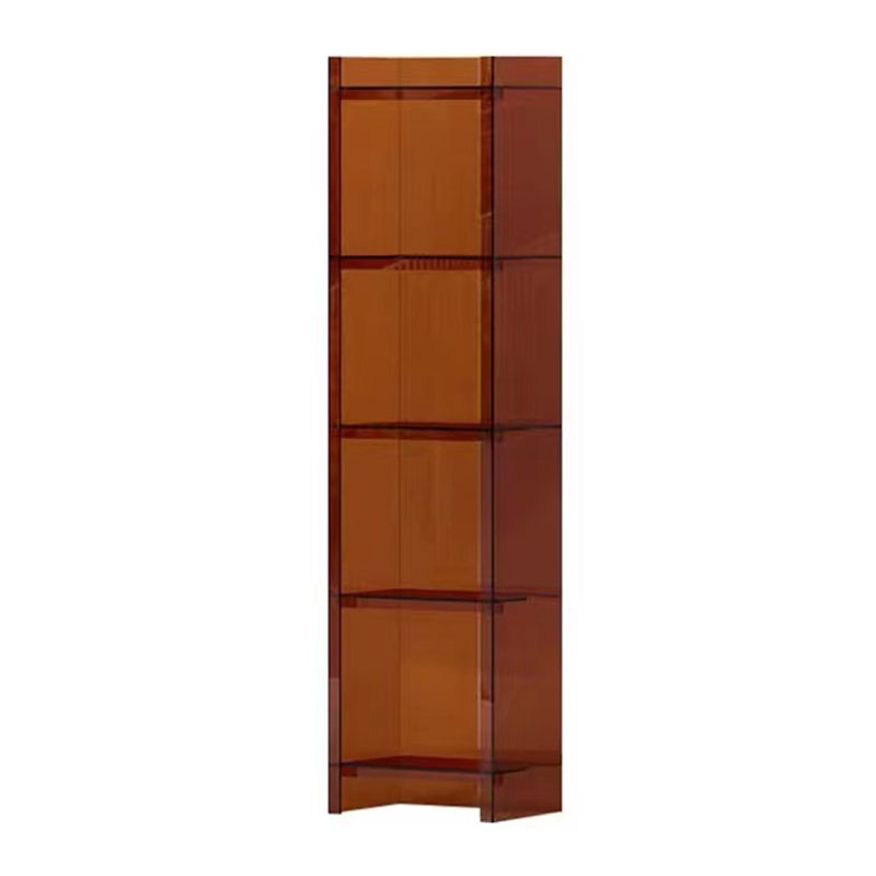 Scandinavian Style Shelf Bookcase Acrylic Closed Back Bookshelf for Home Office 15.7"L x 9.8"W x 59.8"H Brown Clearhalo 'Bookcases' 'furn' 'furn_bookcases' 'Furniture' 'furniture_bookcases' 'Office Furniture' 5035310
