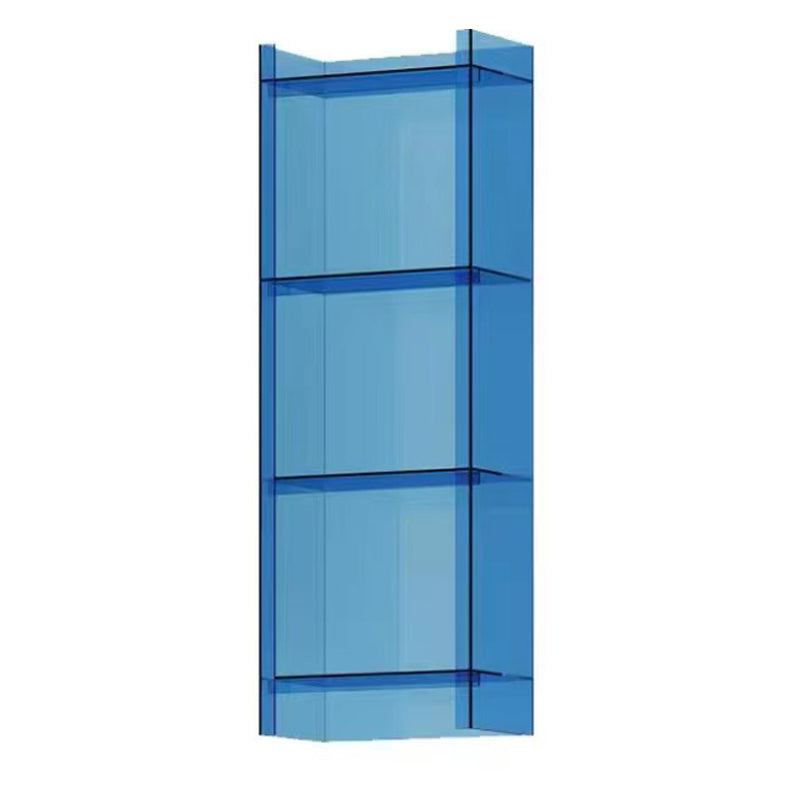 Scandinavian Style Shelf Bookcase Acrylic Closed Back Bookshelf for Home Office 15.7"L x 9.8"W x 46.5"H Blue Clearhalo 'Bookcases' 'furn' 'furn_bookcases' 'Furniture' 'furniture_bookcases' 'Office Furniture' 5035313