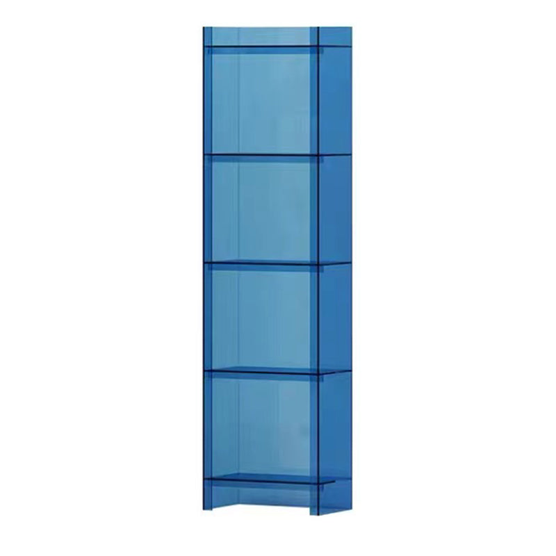 Scandinavian Style Shelf Bookcase Acrylic Closed Back Bookshelf for Home Office 15.7"L x 9.8"W x 59.8"H Blue Clearhalo 'Bookcases' 'furn' 'furn_bookcases' 'Furniture' 'furniture_bookcases' 'Office Furniture' 5035315