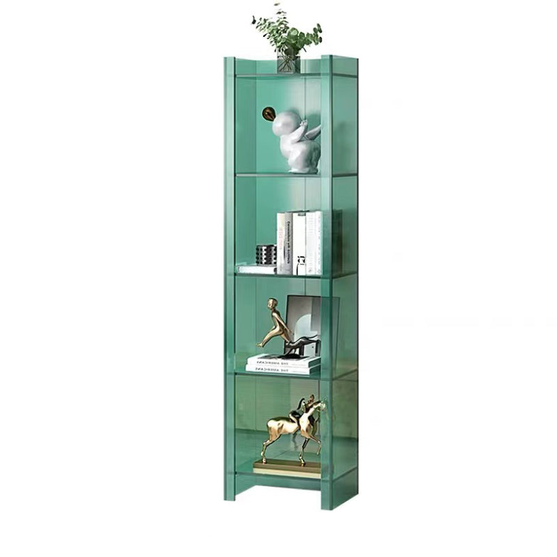 Scandinavian Style Shelf Bookcase Acrylic Closed Back Bookshelf for Home Office 15.7"L x 9.8"W x 59.8"H Sky Blue Clearhalo 'Bookcases' 'furn' 'furn_bookcases' 'Furniture' 'furniture_bookcases' 'Office Furniture' 5035317