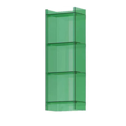 Scandinavian Style Shelf Bookcase Acrylic Closed Back Bookshelf for Home Office 15.7"L x 9.8"W x 46.5"H Green Clearhalo 'Bookcases' 'furn' 'furn_bookcases' 'Furniture' 'furniture_bookcases' 'Office Furniture' 5035319
